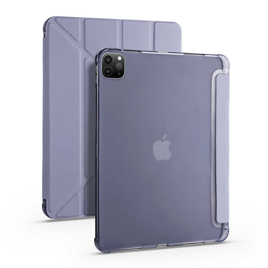 Apple iPad Pro 12.9 2022 M2 Kılıf Zore Tri Folding Kalem Bölmeli Standlı Kılıf