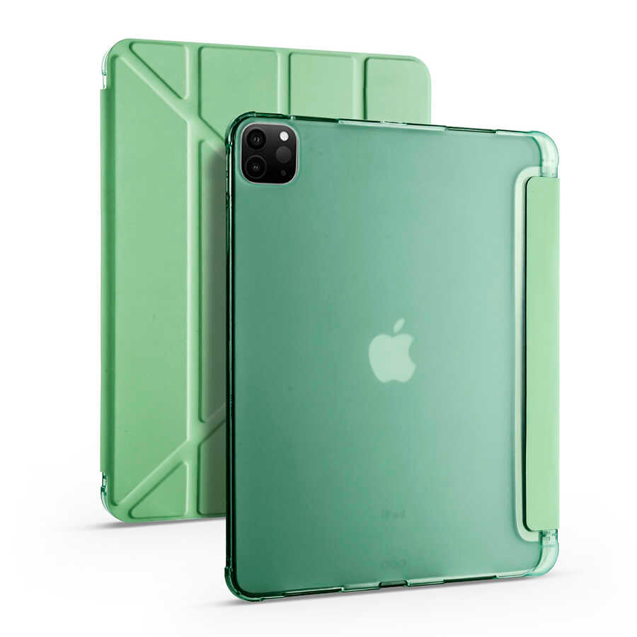 Apple iPad Pro 12.9 2022 M2 Kılıf Zore Tri Folding Kalem Bölmeli Standlı Kılıf