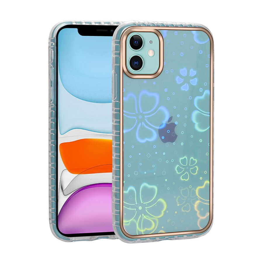 Apple iPhone 11 Kılıf Desenli Parlayan Transparan Zore Avva Kapak