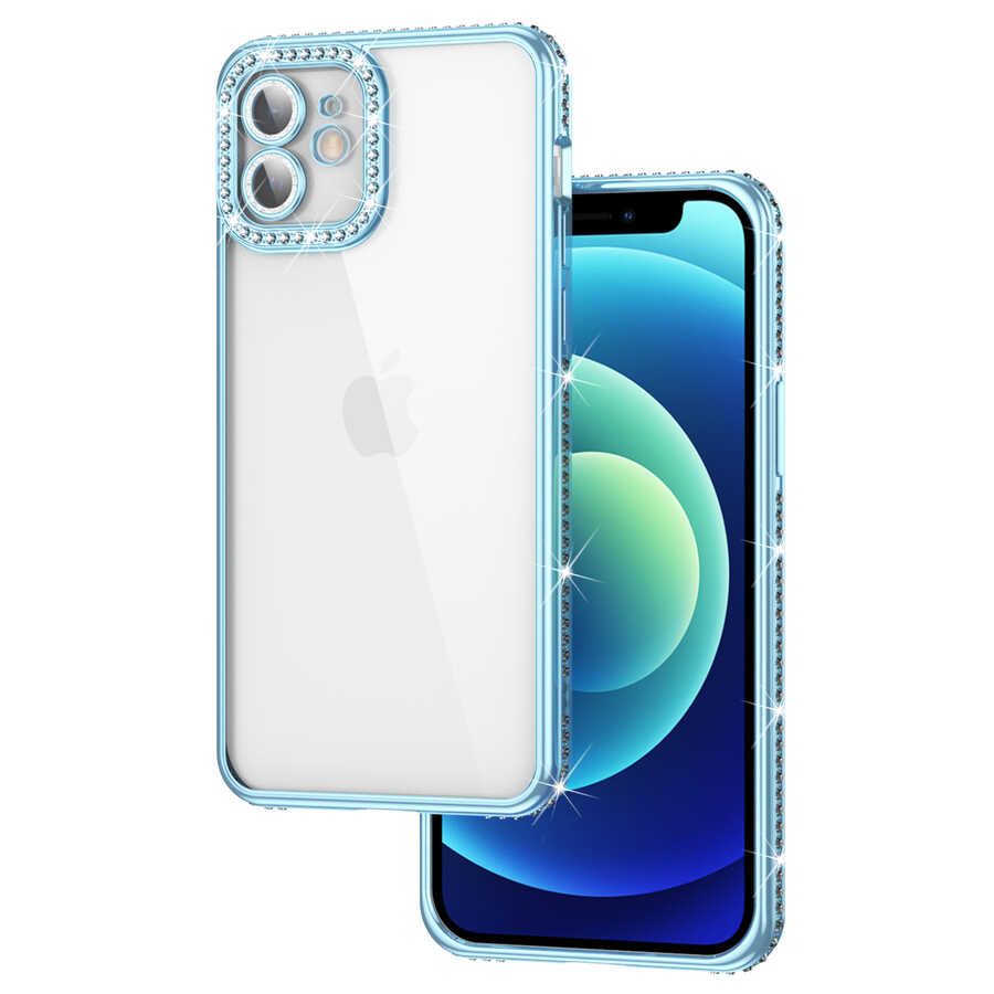 Apple iPhone 11 Kılıf Kamera Korumalı Taşlı Zore Mina Kapak