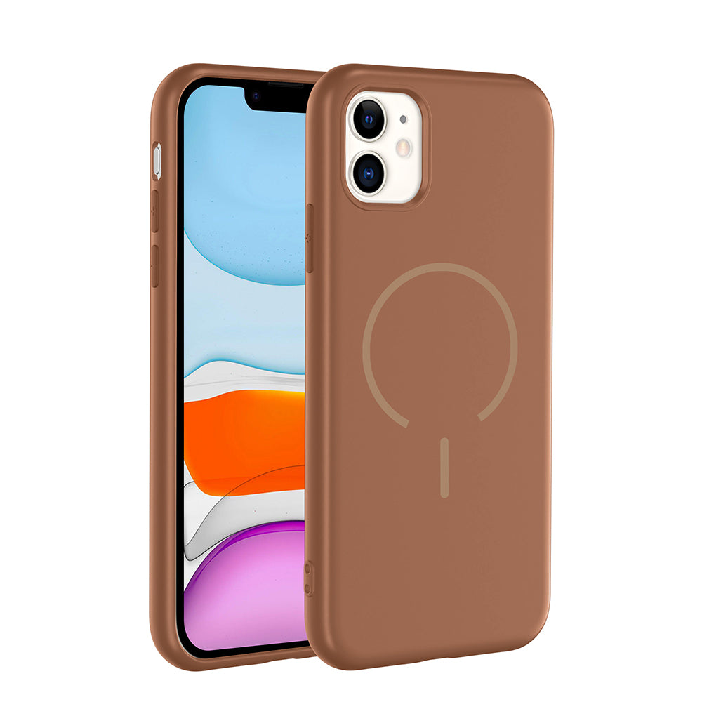Apple iPhone 11 Kılıf M-safe Şarj Özellikli Zore Meta Kapak