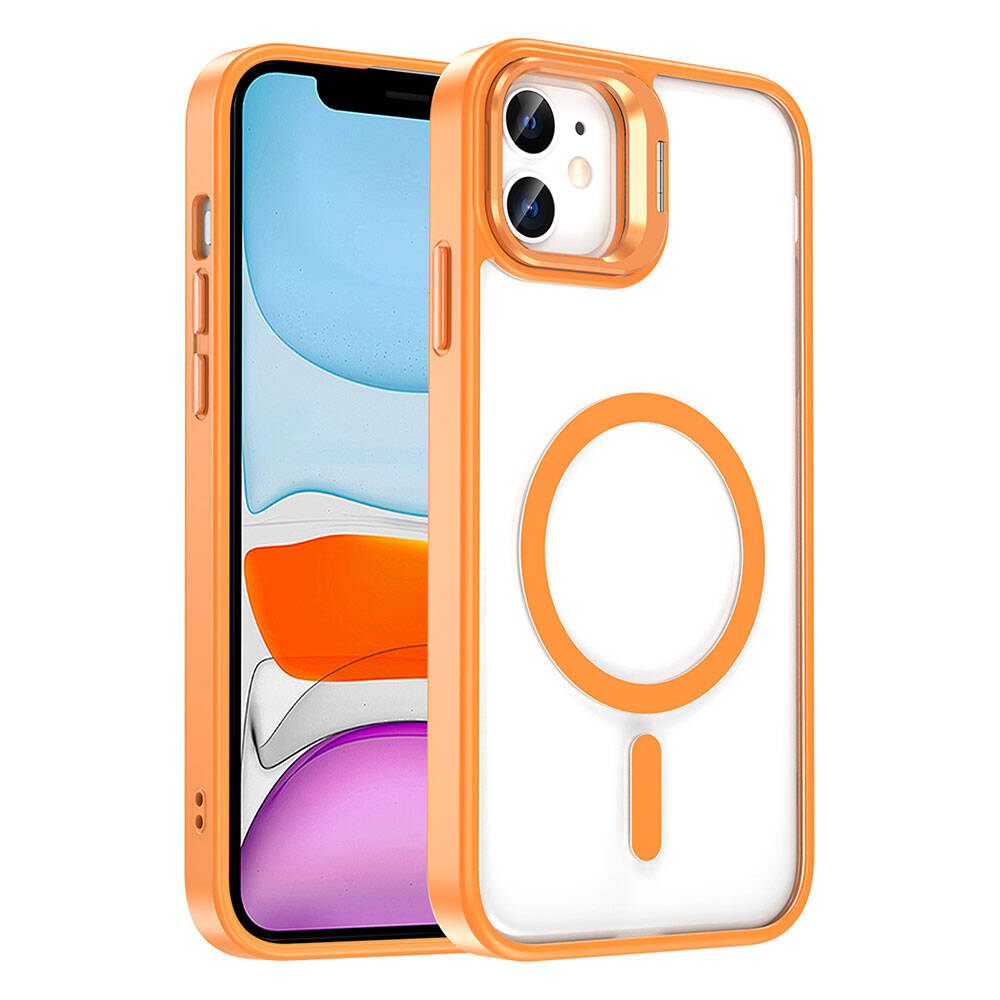 Apple iPhone 11 Case M-safe Charging Feature with Stand Zore M-safe Clone Lens Cover