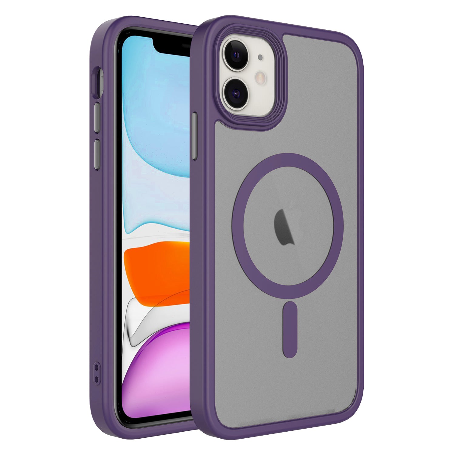 Apple iPhone 11 Kılıf Mat Arka Yüzey Wireless Şarj Özellikli Zore Flet M-safe Kapak
