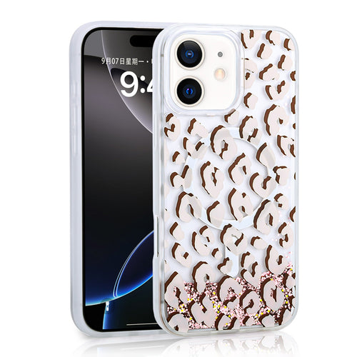 Apple iPhone 11 Case Liquid Glitter Printed Clear Back Zore Mossa Silicone Cover