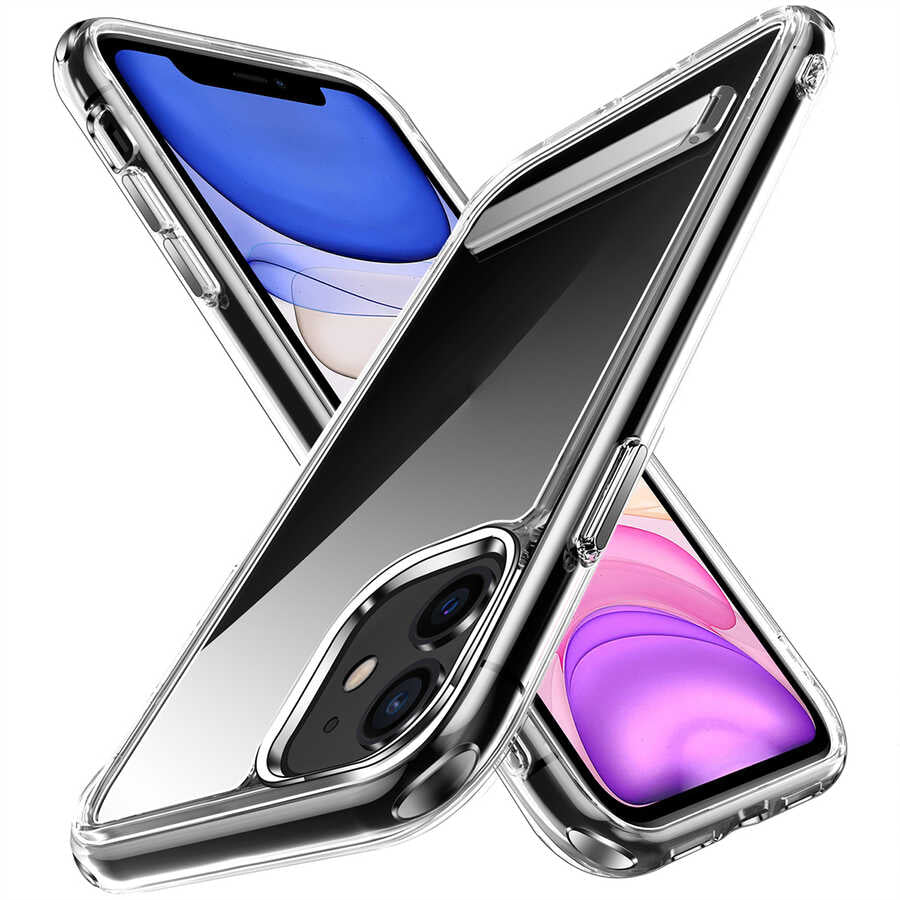 Apple iPhone 11 Case Stand Transparent Silicone Zore L-Stand Cover