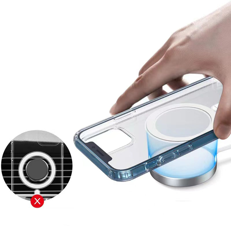 Apple iPhone 11 Pro Kılıf M-safe Şarj Özellikli Şeffaf Sert PC Zore Embos Kapak