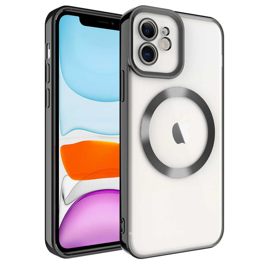 Apple iPhone 12 Kılıf M-safe Wireless Şarj Özellikli Zore Setro Silikon