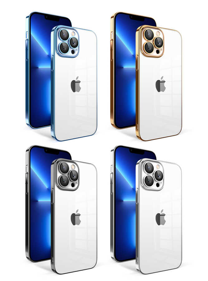 Apple iPhone 12 Pro Kılıf Kamera Korumalı Renkli Çerçeveli Zore Garaj Kapak