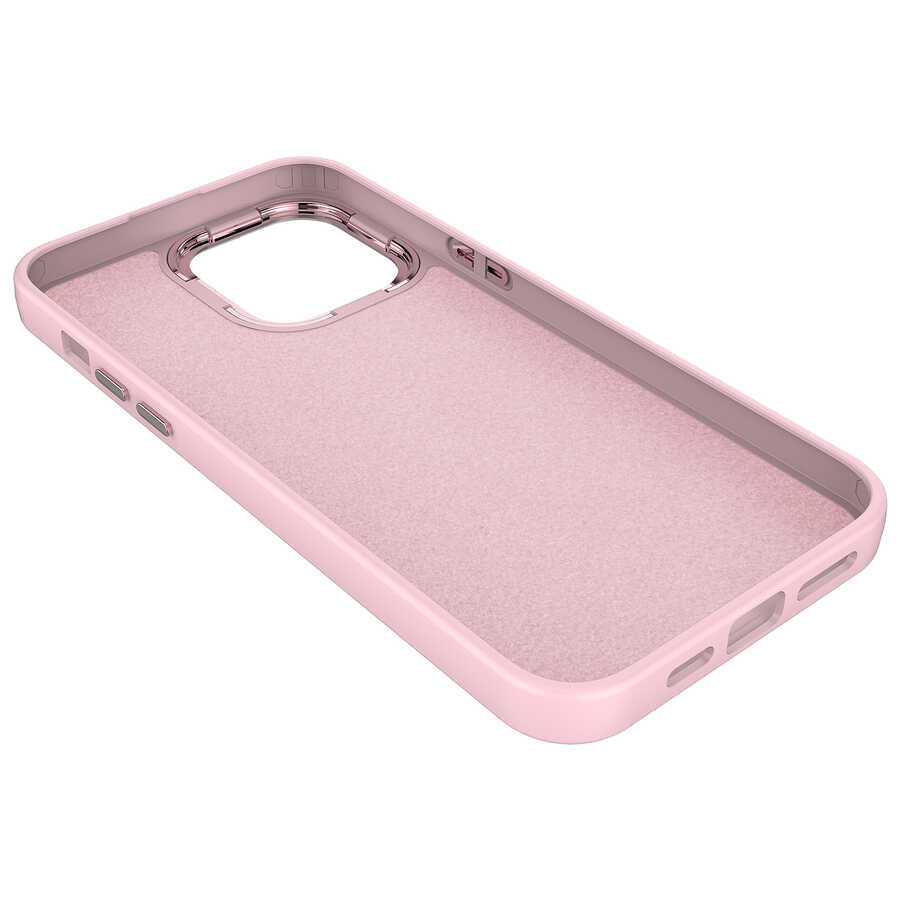 Apple iPhone 12 Pro Max Kılıf Metal Çerçeve ve Buton Tasarımlı Silikon Zore Luna Kapak