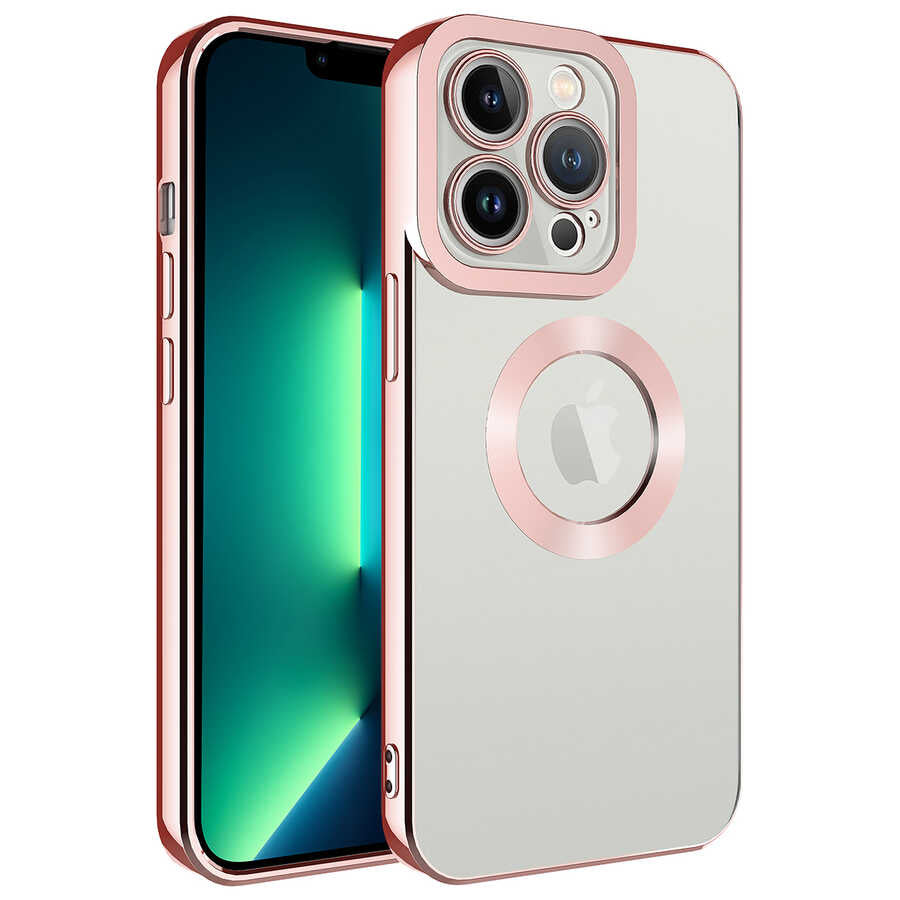 Apple iPhone 13 Pro Kılıf Kamera Korumalı Logo Gösteren Zore Omega Kapak