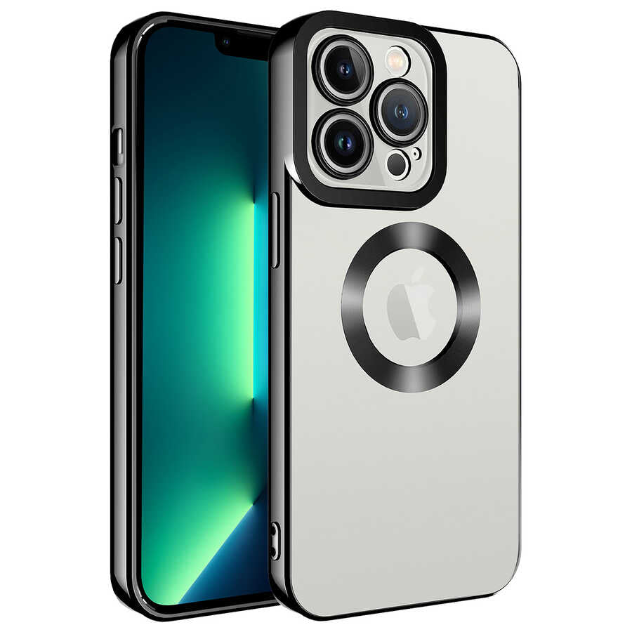 Apple iPhone 13 Pro Kılıf Kamera Korumalı Logo Gösteren Zore Omega Kapak