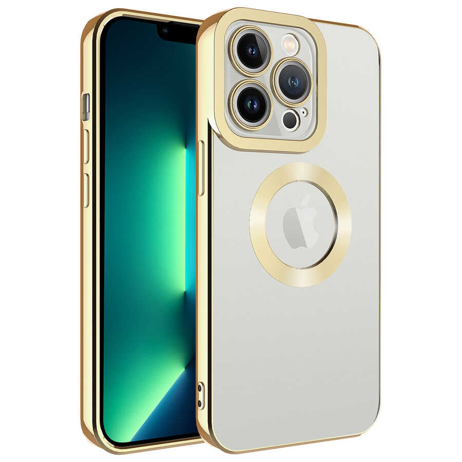 Apple iPhone 13 Pro Kılıf Kamera Korumalı Logo Gösteren Zore Omega Kapak