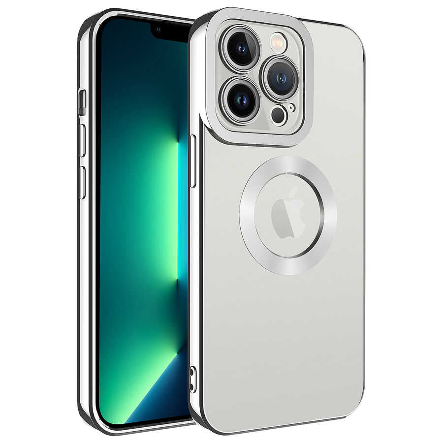 Apple iPhone 13 Pro Kılıf Kamera Korumalı Logo Gösteren Zore Omega Kapak