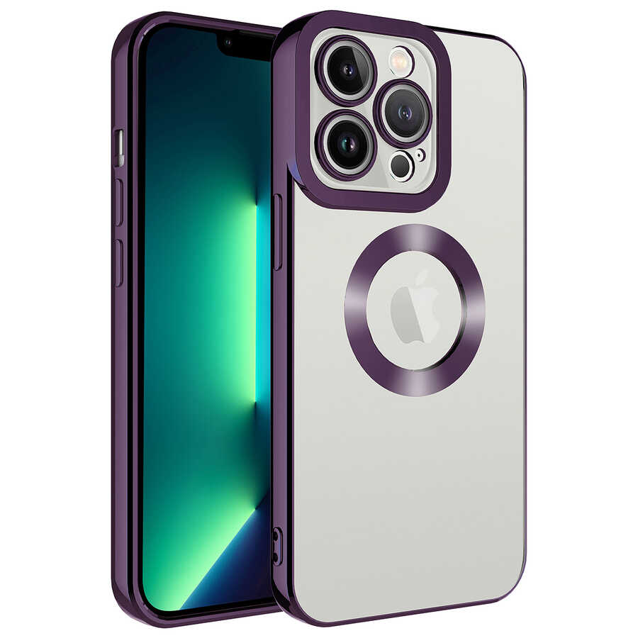 Apple iPhone 13 Pro Kılıf Kamera Korumalı Logo Gösteren Zore Omega Kapak
