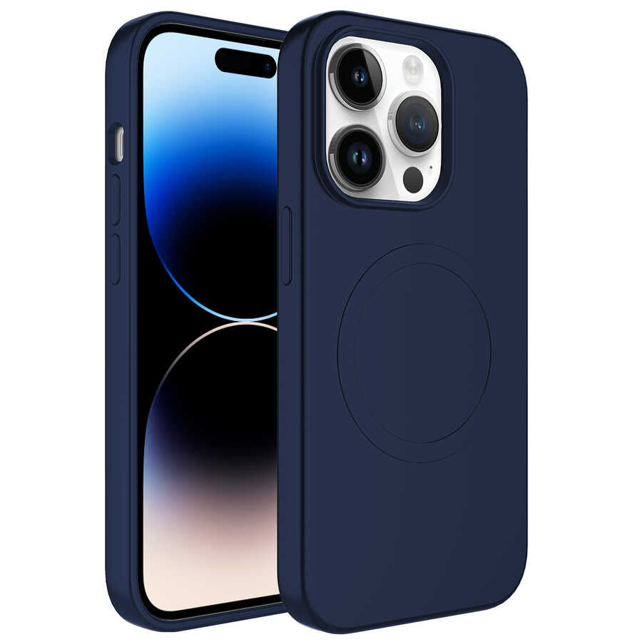 Apple iPhone 13 Pro Kılıf M-safe Wireless Şarj Özellikli Pastel Renk Silikon Zore Plas Kapak