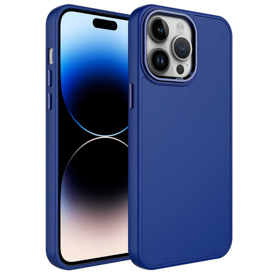 Apple iPhone 13 Pro Kılıf Metal Çerçeve ve Buton Tasarımlı Silikon Zore Luna Kapak
