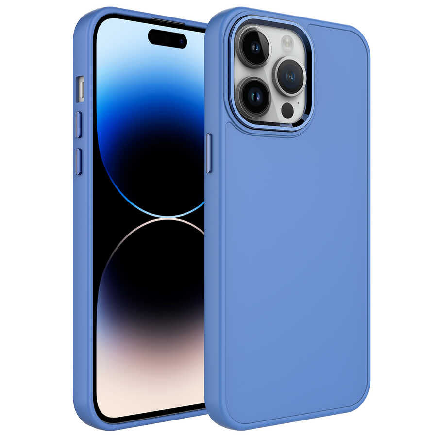 Apple iPhone 13 Pro Kılıf Metal Çerçeve ve Buton Tasarımlı Silikon Zore Luna Kapak