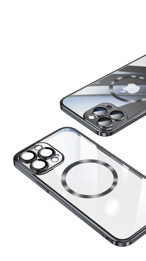 Apple iPhone 13 Pro Kılıf Wireless Şarj Özellikli Sert PC Zore Riksos M-safe Kapak