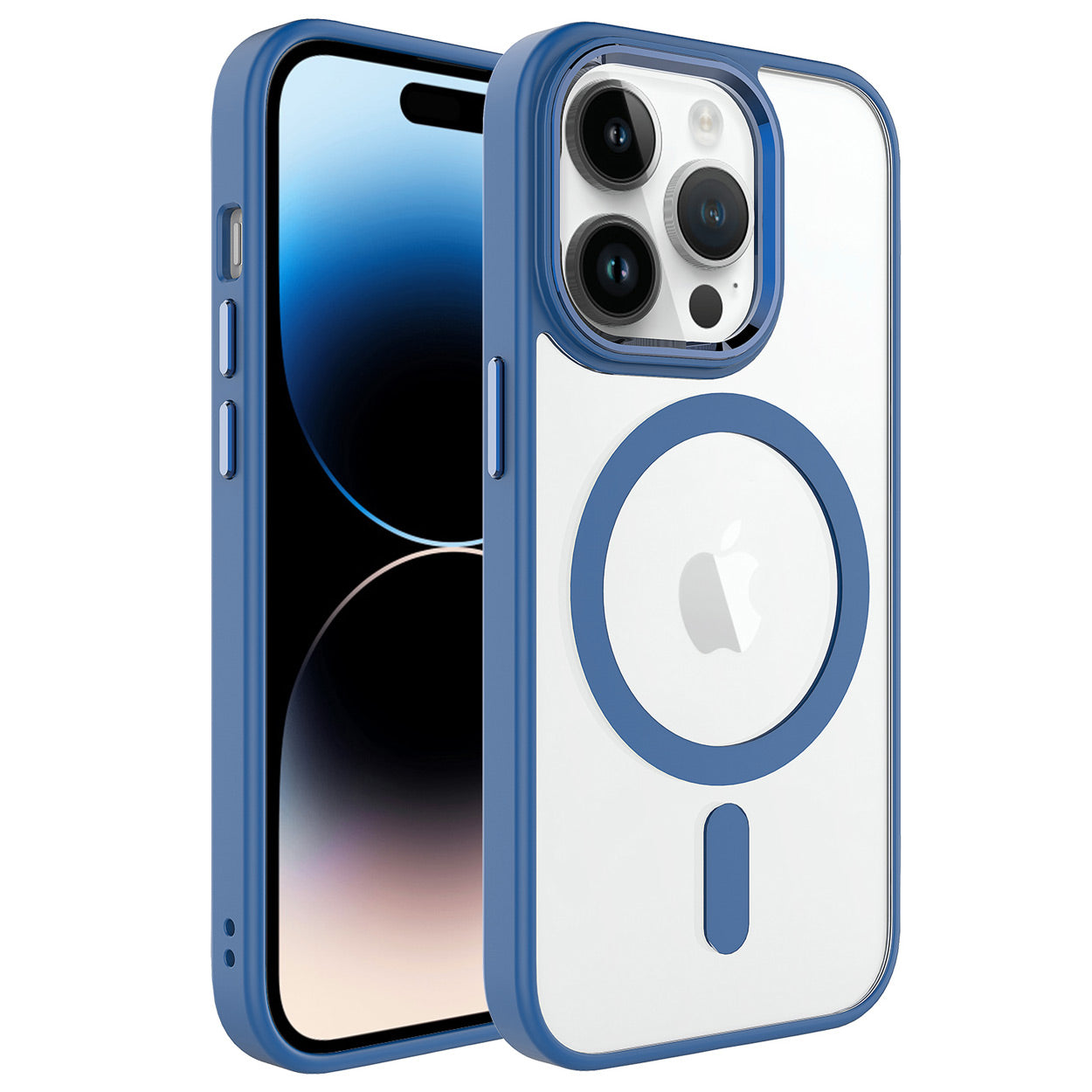 Apple iPhone 13 Pro Kılıf Wireless Şarj Özellikli Zore Krom M-safe Silikon Kapak