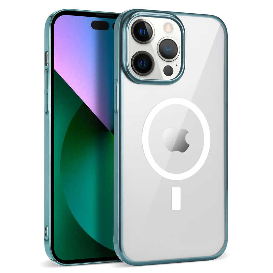 Apple iPhone 13 Pro Kılıf Zore Wireless Şarj Özellikli Pixel M-safe Kapak