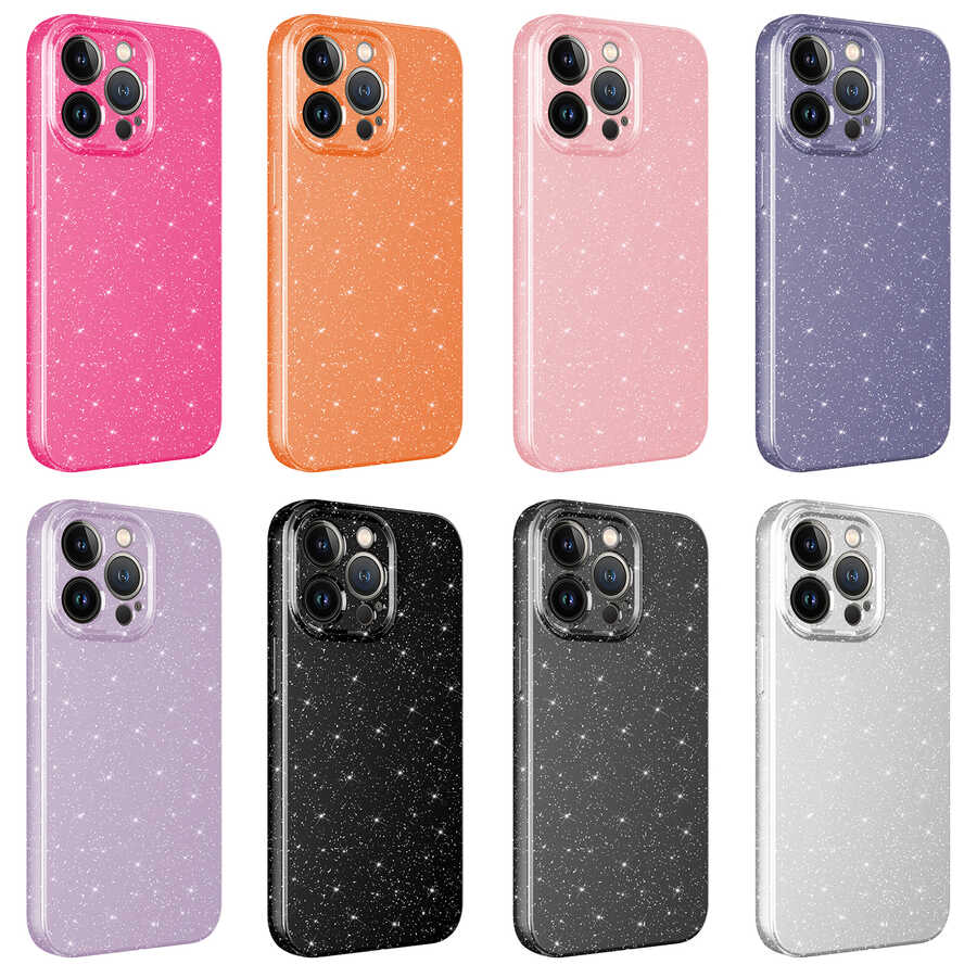Apple iPhone 13 Pro Max Kılıf Kamera Korumalı Simli Lüks Zore Koton Kapak