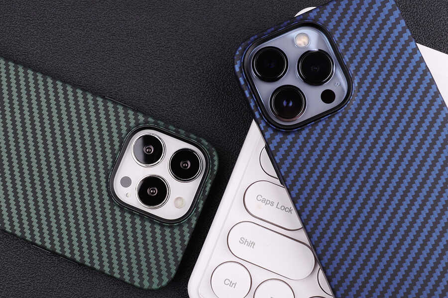 Apple iPhone 13 Pro Max Kılıf Karbon Fiber Tasarımlı Zore Karbono Kapak
