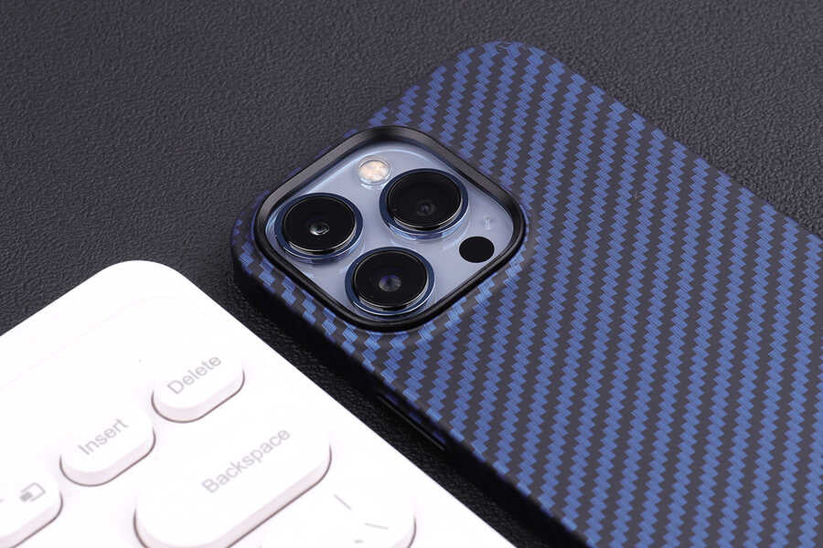 Apple iPhone 13 Pro Max Kılıf Karbon Fiber Tasarımlı Zore Karbono Kapak