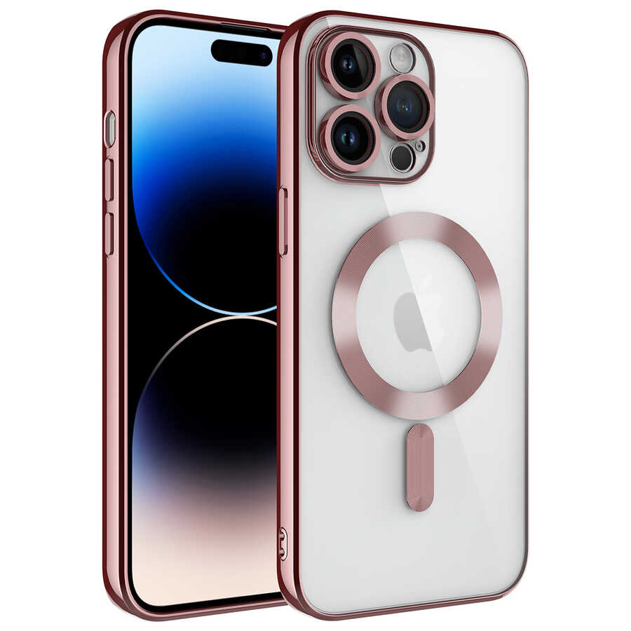 Apple iPhone 14 Pro Kılıf Kamera Korumalı M-safe Wireless Şarj Özellikli Zore Demre Kapak