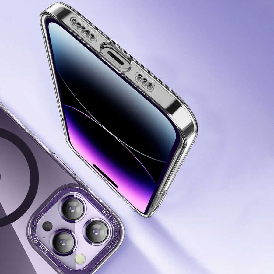 Apple iPhone 14 Pro Kılıf M-safe Şarj Özellikli Sert PC Zore Fuya Kapak