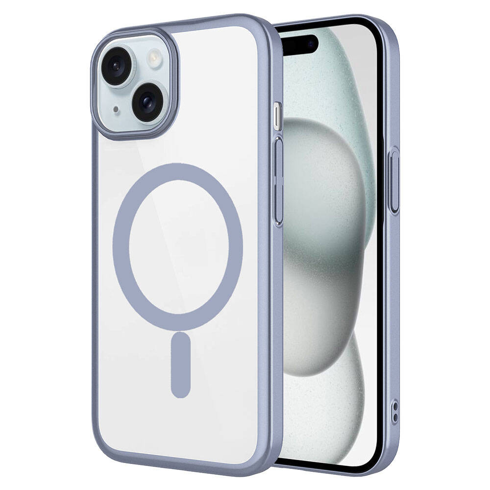 Apple iPhone 15 Kılıf Wireless Şarj Özellikli Sert PC Zore Mat Riksos M-safe Kapak