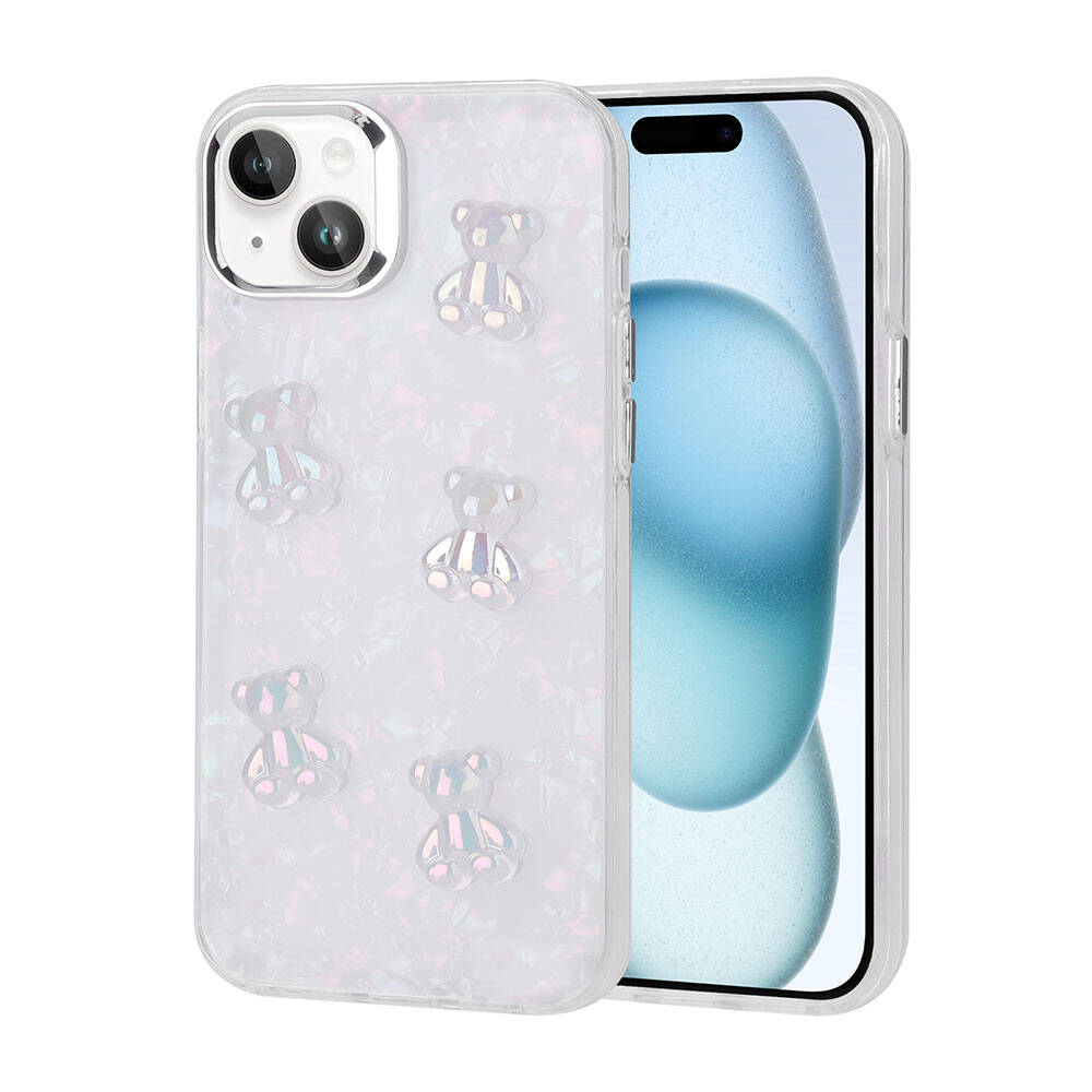 Apple iPhone 15 Plus Case Embossed Figure Glossy Zore Eralli Silicone Cover