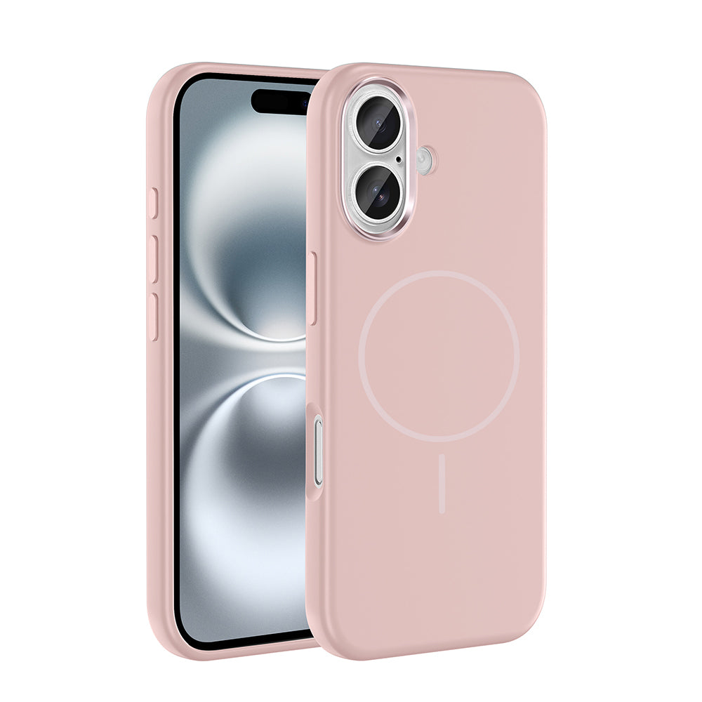 Apple iPhone 16 Kılıf M-Safe Şarj Özellikli Metal Kamera Çerçeveli Zore Edi Silikon Kapak