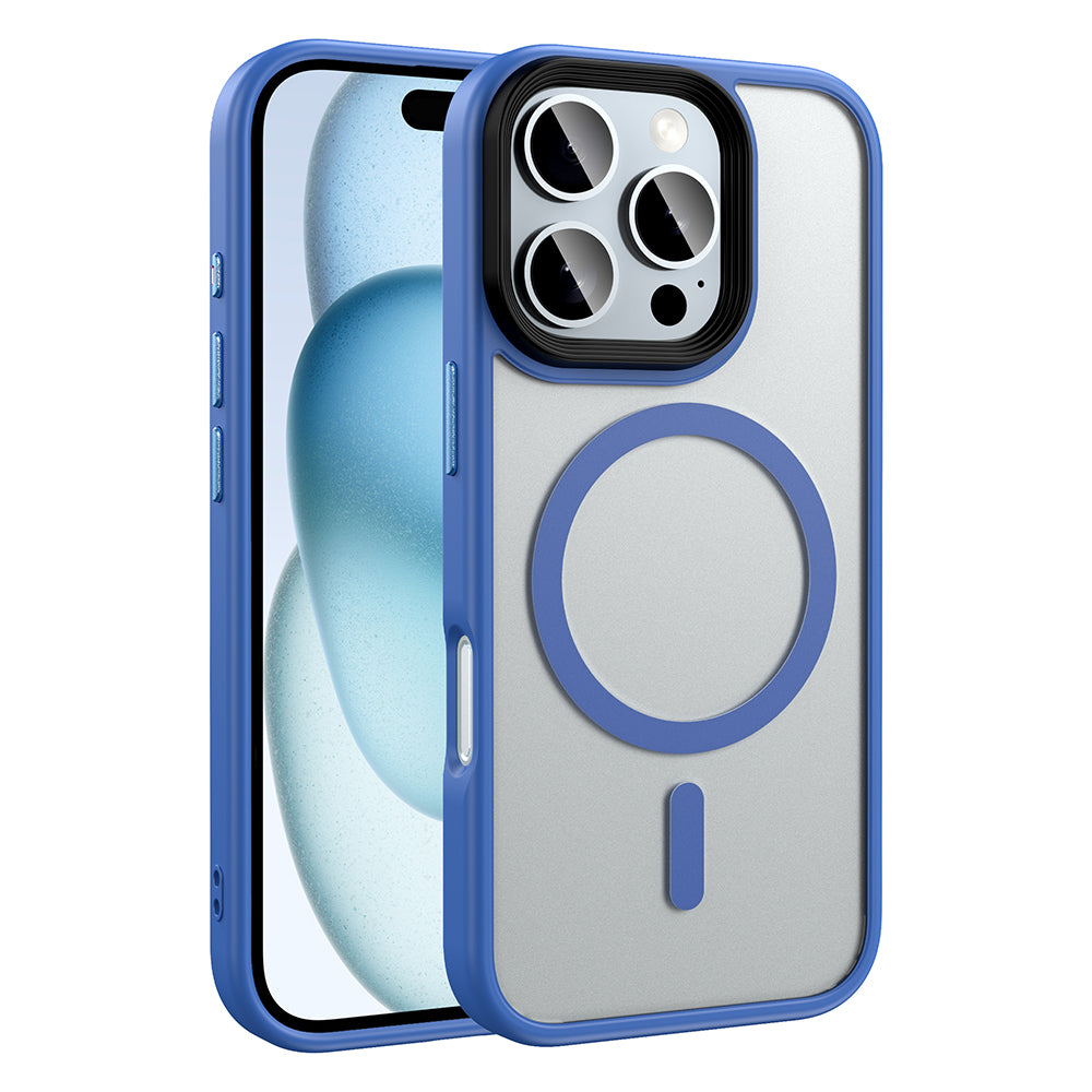 Apple iPhone 16 Pro Kılıf Mat Arka Yüzey Wireless Şarj Özellikli Zore Flet M-safe Kapak