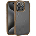 Apple iPhone 16 Pro Max Kılıf Karbon Fiber Görünümlü Parlak Kamera Çerçeveli Zore Venus Kapak