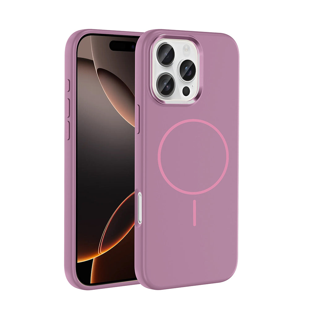Apple iPhone 16 Pro Max Kılıf M-Safe Şarj Özellikli Metal Kamera Çerçeveli Zore Edi Silikon Kapak