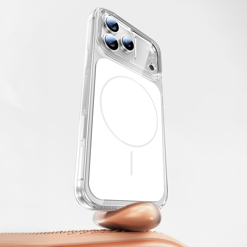 Apple iPhone 17 Pro Kılıf Zore M-safe Şarj Özellikli Şeffaf Kamera Kontrol Butonlu Lugano Kapak