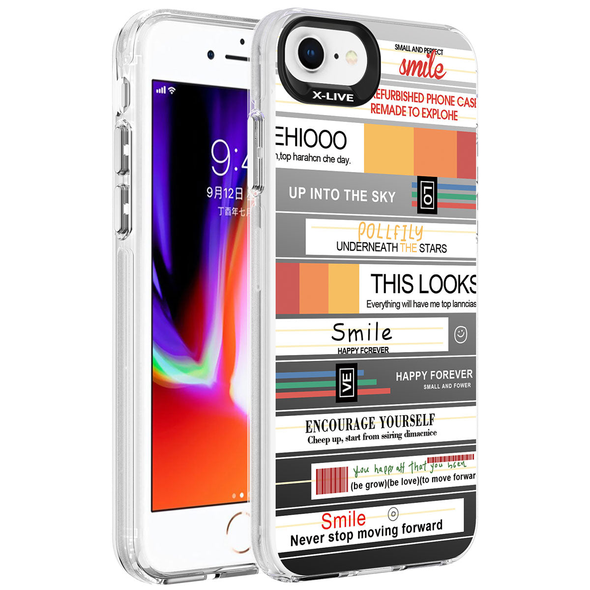 Apple iPhone SE 2020 Kılıf Desenli Zore Silver Sert Kapak