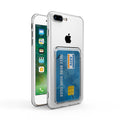 Apple iPhone SE 2020 Kılıf Kartlıklı Şeffaf Zore Setra Clear Silikon Kapak