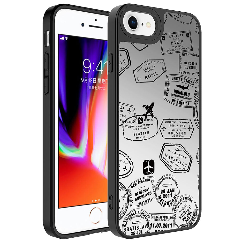 Apple iPhone SE 2022 Kılıf Aynalı Desenli Kamera Korumalı Parlak Zore Mirror Kapak