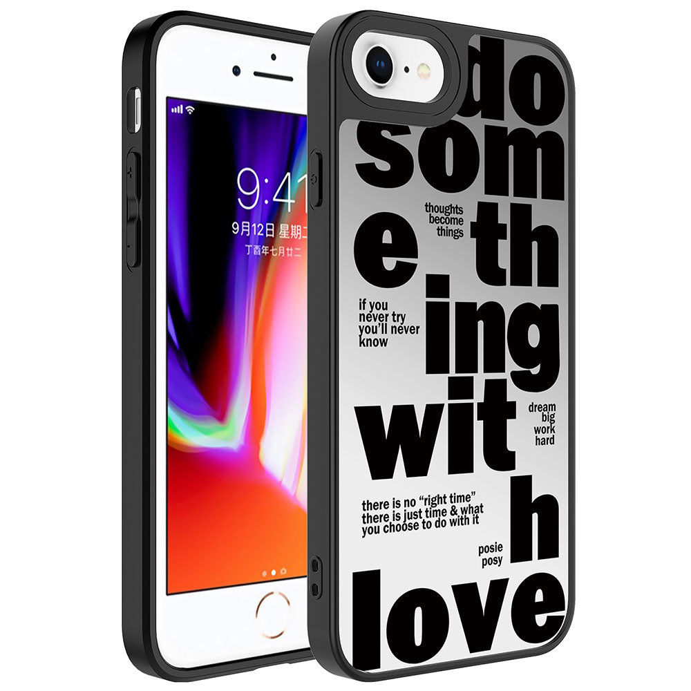 Apple iPhone SE 2022 Kılıf Aynalı Desenli Kamera Korumalı Parlak Zore Mirror Kapak