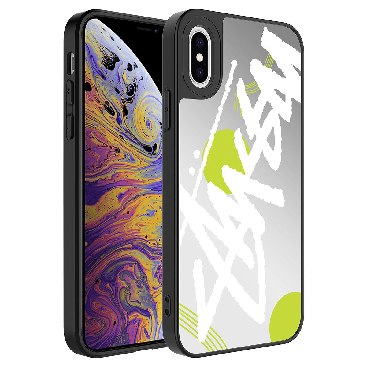 Apple iPhone XS 5.8 Case Mirrored Pattern Camera Protected Glossy Zore Mirror Cover