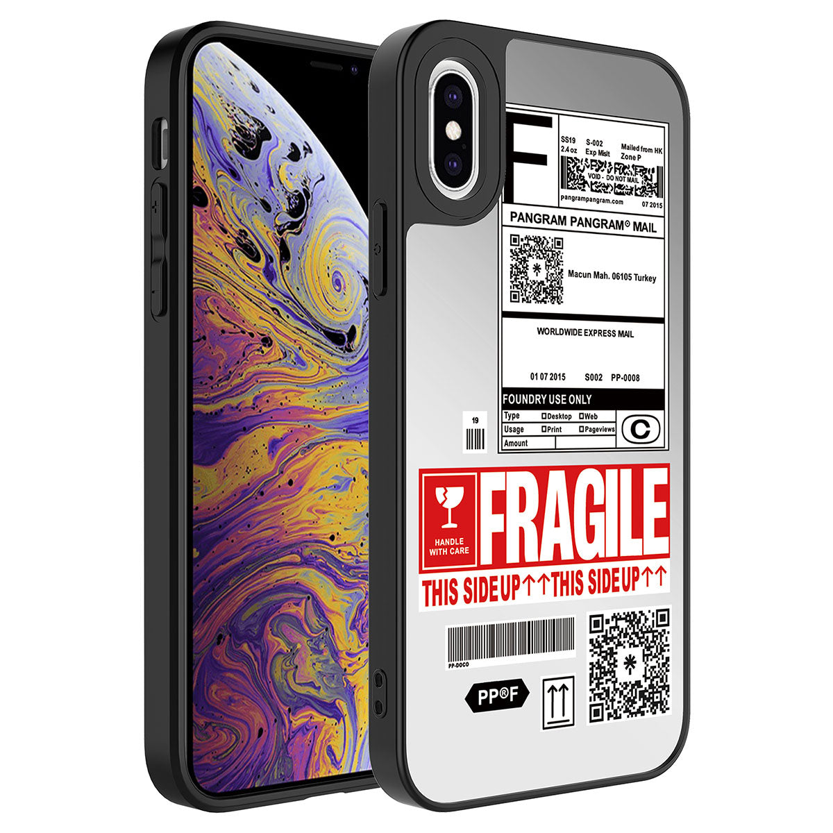 Apple iPhone XS 5.8 Case Mirrored Pattern Camera Protected Glossy Zore Mirror Cover
