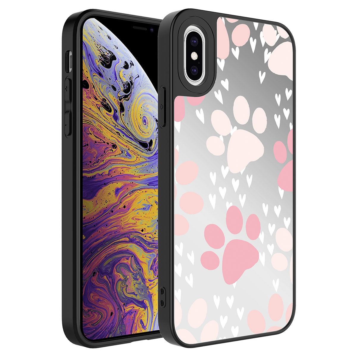 Apple iPhone XS 5.8 Case Mirrored Pattern Camera Protected Glossy Zore Mirror Cover