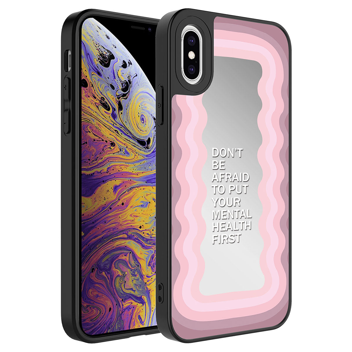 Apple iPhone XS 5.8 Case Mirrored Pattern Camera Protected Glossy Zore Mirror Cover