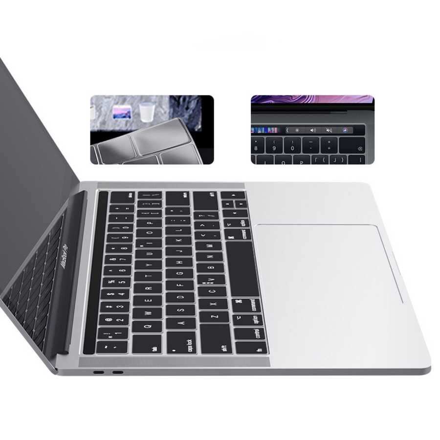 Apple Macbook 16' Touch Bar A2141 Zore Klavye Koruyucu Şeffaf Silikon Ped