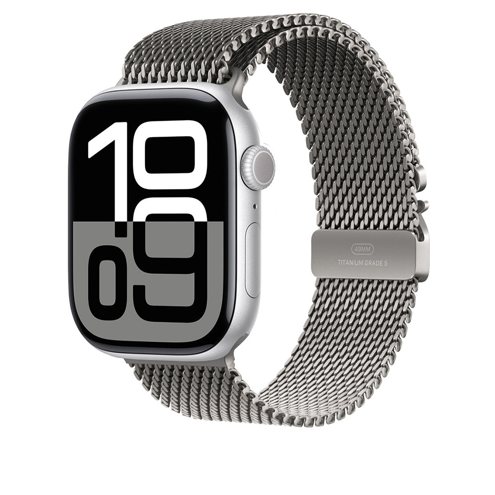 Apple Watch 44mm Zore KRD-100 Titanyum Hasır Kordon