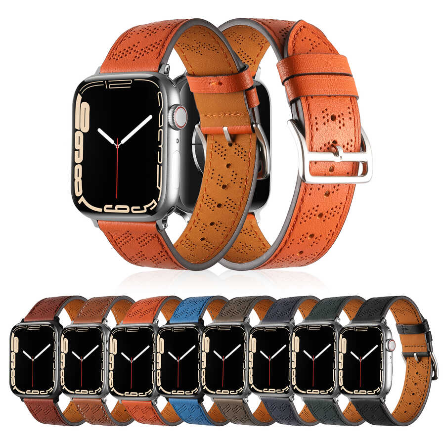 ​​​Apple Watch Ultra 49mm KRD-76 PU Deri Kordon Strap Kayış