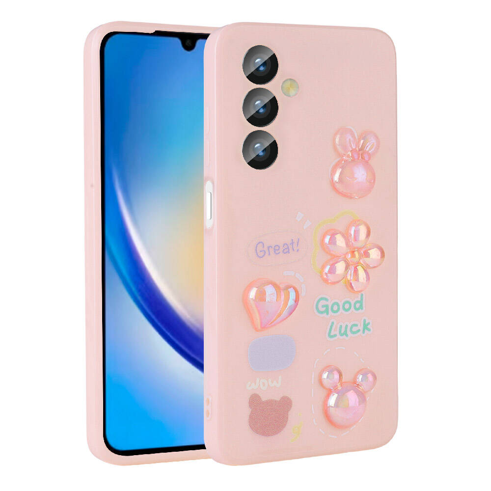 Galaxy A23 4G Kılıf Kabartma Figürlü Parlak Zore Toys Silikon Kapak