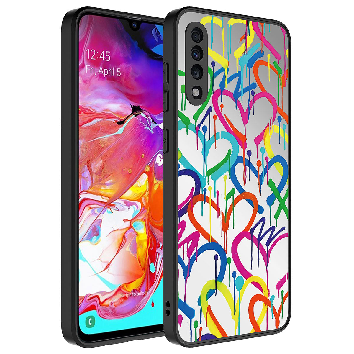 Galaxy A50 Case Mirrored Pattern Camera Protected Glossy Zore Mirror Cover