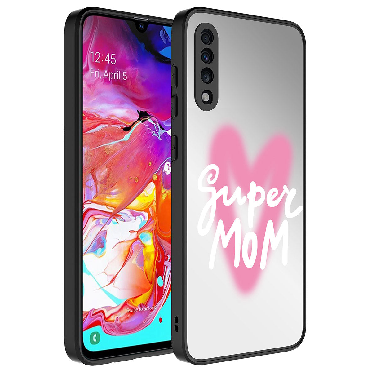 Galaxy A50 Case Mirrored Pattern Camera Protected Glossy Zore Mirror Cover